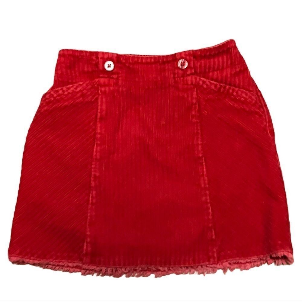 Talbots Red Corduroy Skirt Girl's Size 7 Y2K Christmas